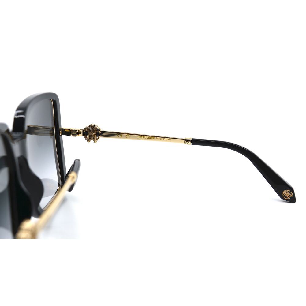 NEW ROBERTO CAVALLI SRC007 BLACK GOLD GREY LENS AUTHENTIC SUNGLASSES - Picture 8 of 10